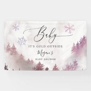 Bannière Baby shower Pink Winter Wonderland