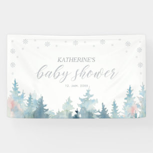 Bannière Baby shower Silver Winter Wonderland
