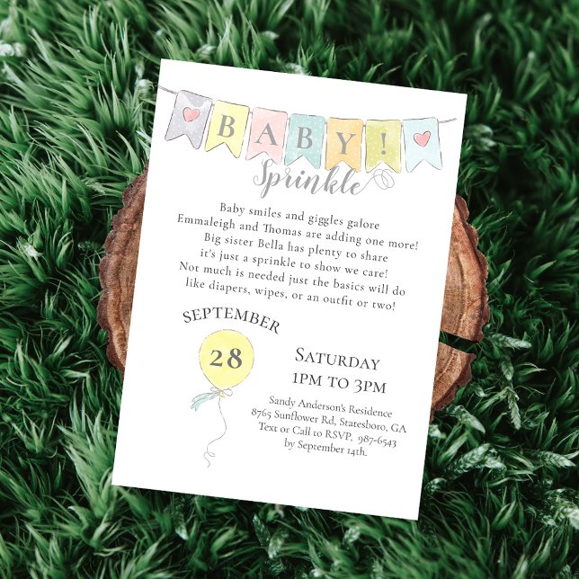 Bannière baby shower Sprinking Ballons & Ours (Créateur téléchargé)