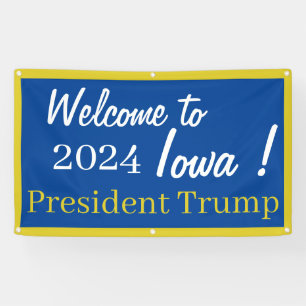 Bannière Bleu et Or Bienvenue en Iowa Monsieur le