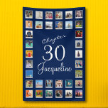 Bannière bleue du 30e anniversaire<br><div class="desc">Célébrez 30 ans de souvenirs joyeux avec cette bannière de fête bleue personnalisée ! Réalisée avec un matériau de qualité et un design durable, cette bannière est la façon idéale de commémorer cette étape importante. Ajoutez vos photos préférées pour le rendre vraiment unique et spécial. Accrochez cette bannière sur n'importe...</div>