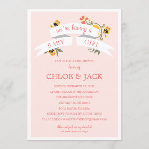 BANNIÈRE BOTANIQUE INVITATION BABY SHOWER