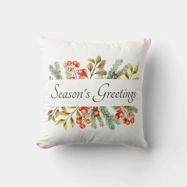 Bannière botanique personnalisée coussin jeté (Recto)