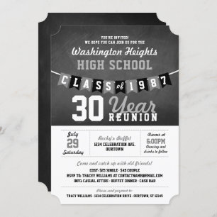 Bannière Chalkboard High School Reunion Invitation