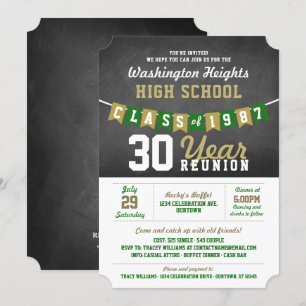 Bannière Chalkboard High School Reunion Invitation
