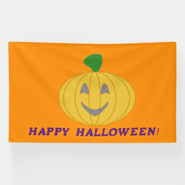 Bannière Citrouille Orange Halloween (Horizontal)