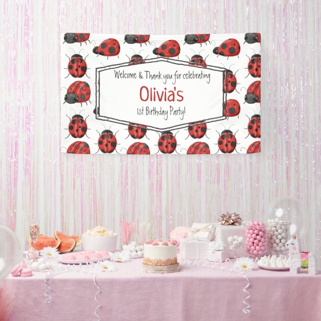 Bannière coccinelle féminine (Fête)
