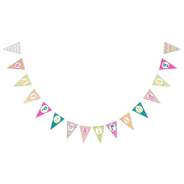Bannière colorée de Bunting Anniversaire (Tout)