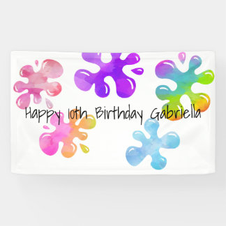 Bannière colorée personnalisée d'anniversaire de