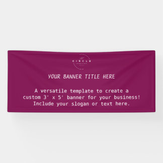 Bannière commerciale magenta gras personnalisée 3'