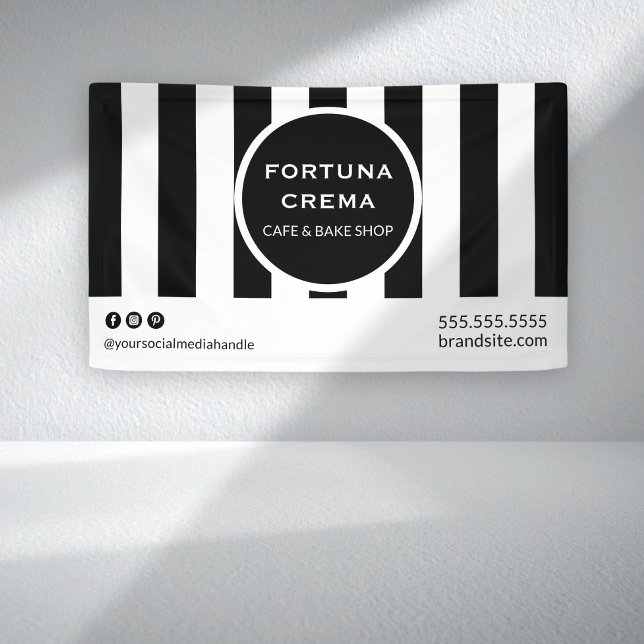 Bannière commerciale rayée noir et blanc gras pour (Créateur téléchargé)