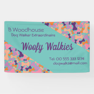 Bannière commerciale turquoise de conception osseu