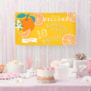 Bannière d'accueil pour l'anniversaire des fruits 