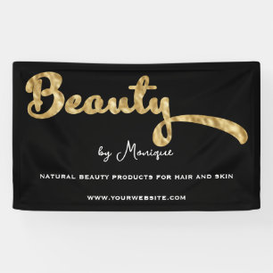 Bannière d'affaires Black and Gold Foil Beauty