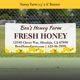 Bannière d'affichage personnalisée Bees Honey Farm