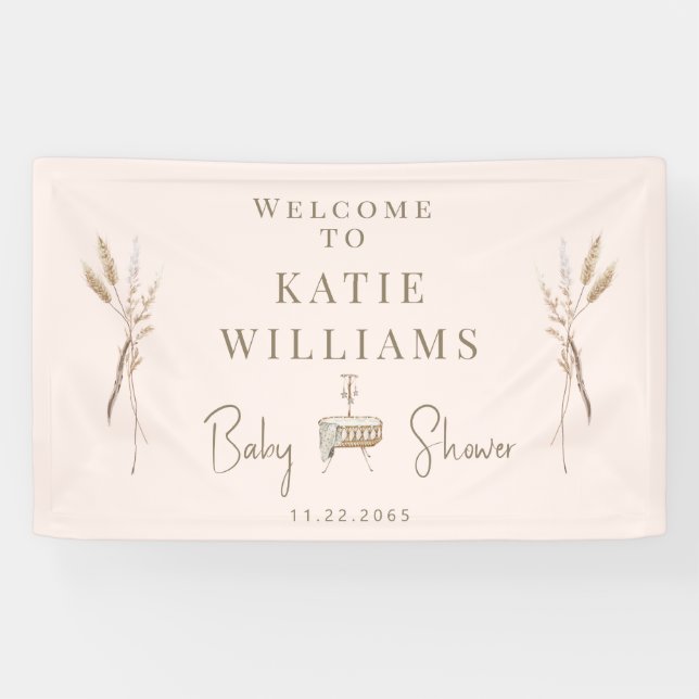 Bannière d'Affiche de bienvenue de Baby shower Blu (Horizontal)