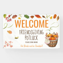 Bannière d'Affiche de bienvenue Thanksgiving Potlu