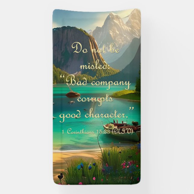 Bannière d'amitié - 1 Corinthiens 15:33 NIV (Verticale)