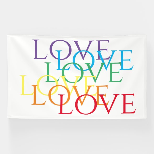 Bannière d'amour RAINBOW 6'x10' (Horizontal)