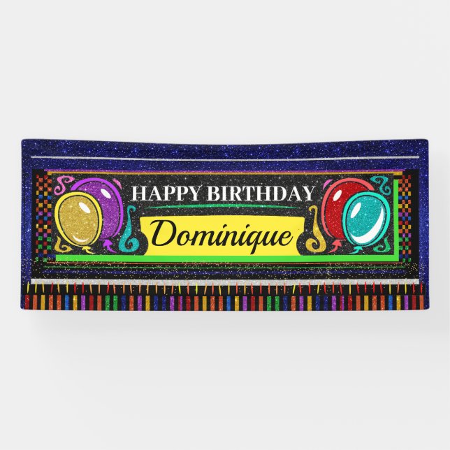 Bannière d'anniversaire 6 pieds Joyeux Joyeux (Horizontal)