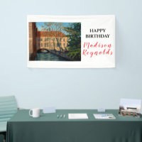 Bannière d'anniversaire avec vue sur le canal de B