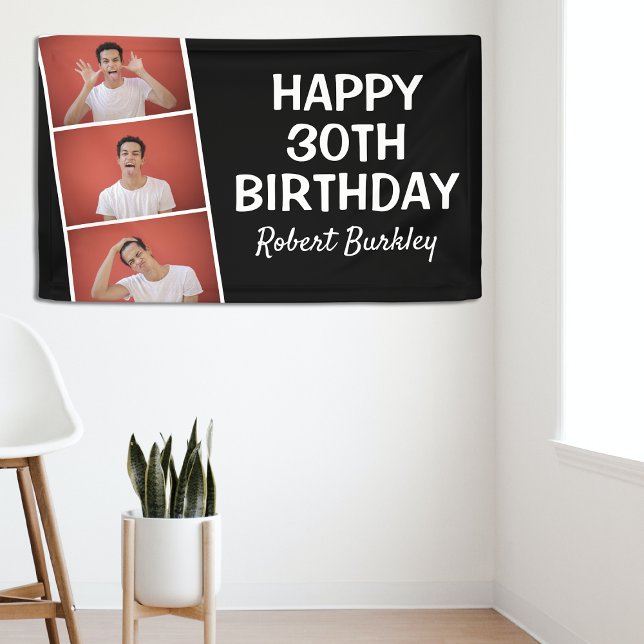 Bannière d'anniversaire | Bande de photos moderne (Créateur téléchargé)