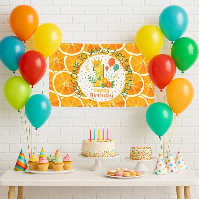 Bannière d'anniversaire Bright Citrus 1ère année  (Créateur téléchargé)