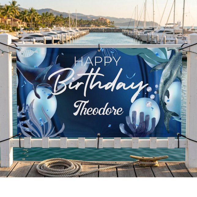 Bannière d'anniversaire Cabana Blue Anchor (Epic ocean vibes for you.)