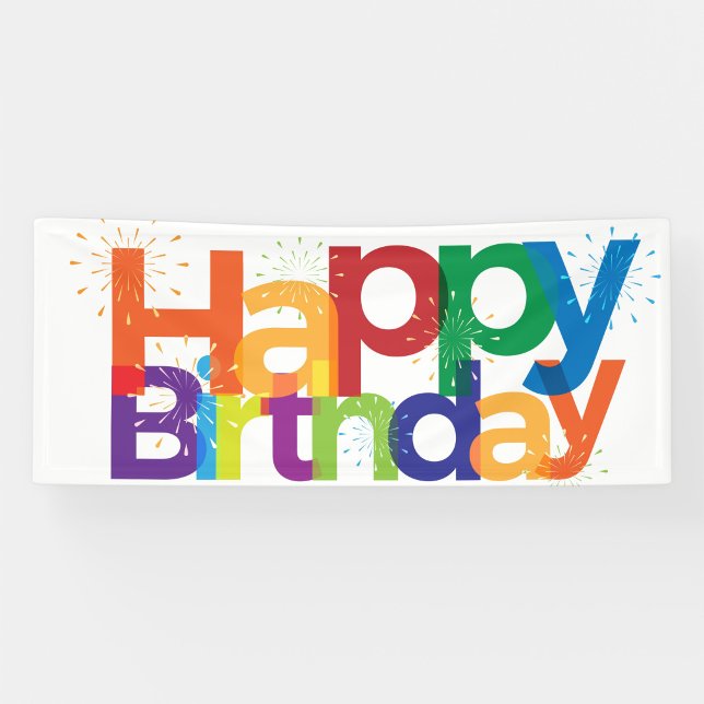 Bannière d'anniversaire colorée et joyeuse  ("Happy Birthday Banner")