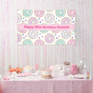 Bannière d'anniversaire couleur beige Motif beige