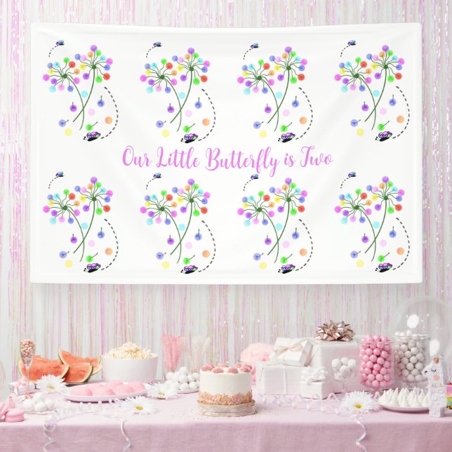 Bannière d'anniversaire Danse Papillon (Fête)