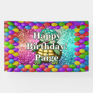 Bannière d'anniversaire de caractère personnalisé 