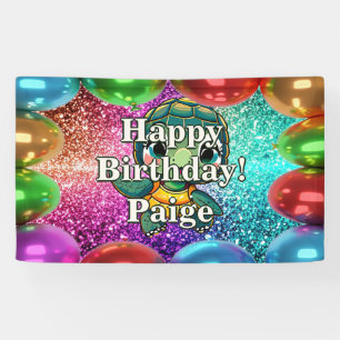 Bannière d'anniversaire de caractère personnalisé 