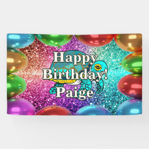 Bannière d'anniversaire de caractère personnalisé 