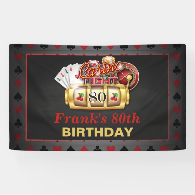 Bannière d'anniversaire de casino - (Horizontal)