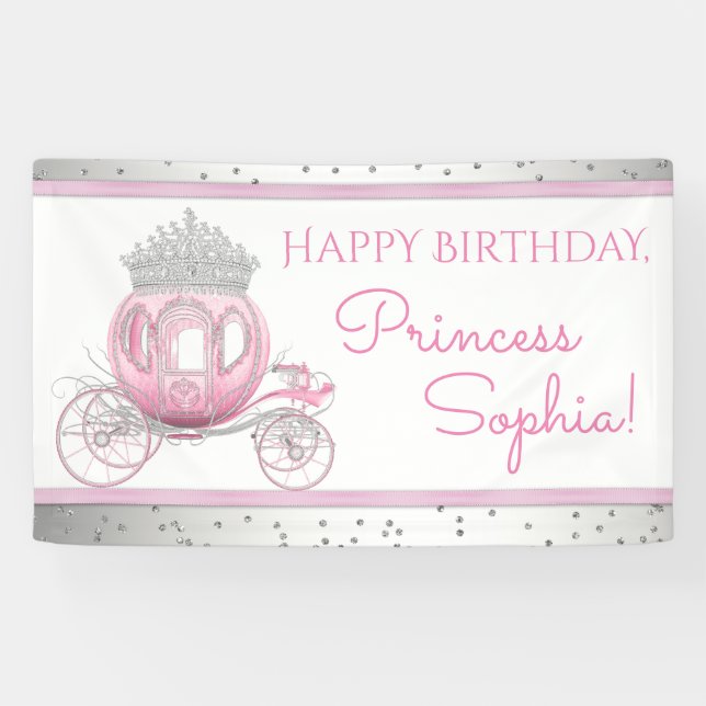 Bannière d'anniversaire de Cendrillon (Horizontal)