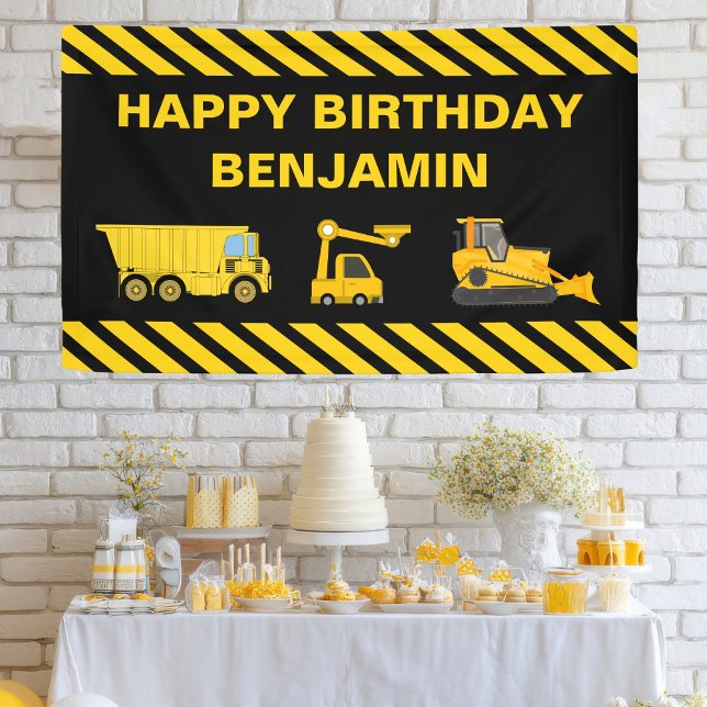 Bannière d'anniversaire de construction de camion (Créateur téléchargé)