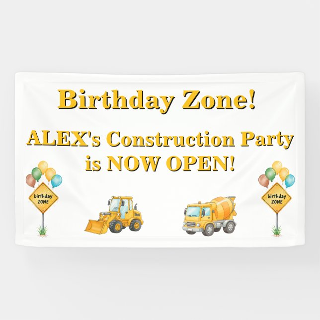 Bannière d'anniversaire de construction | Zone d'a (Horizontal)