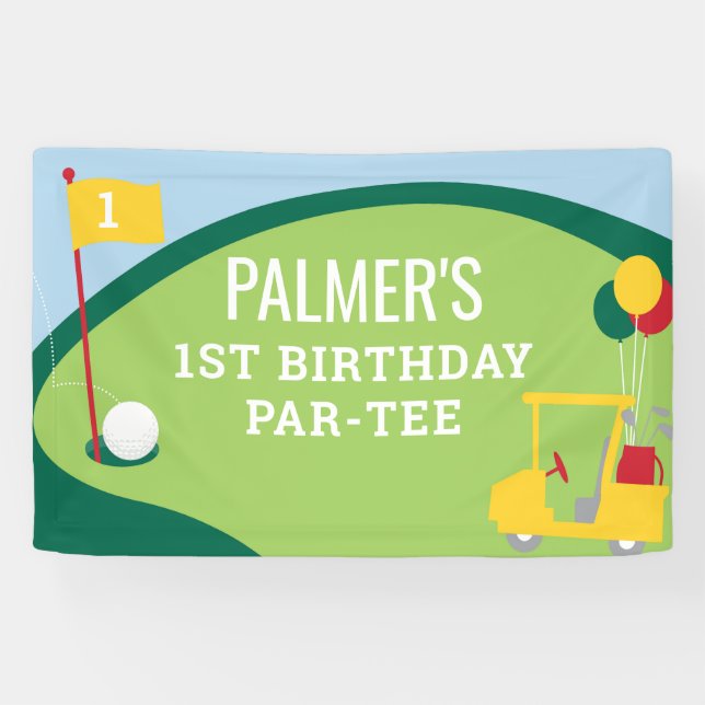 Bannière d'anniversaire de golf Par-Tee grande (Horizontal)