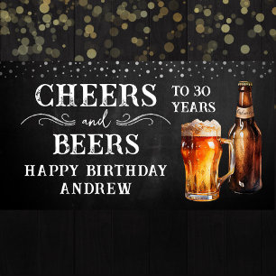 Bannière d'anniversaire de la bière et de la bière