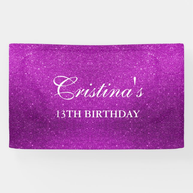 Bannière d'anniversaire de la Parties scintillant  (Horizontal)