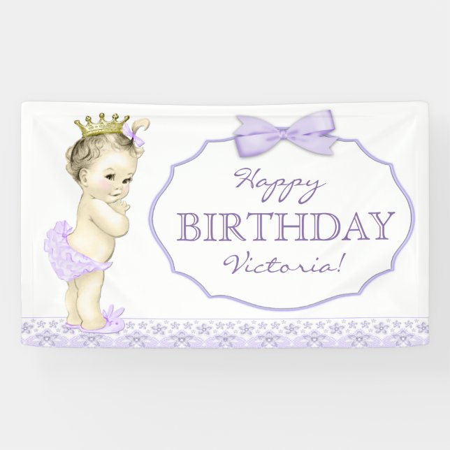 Bannière d'anniversaire de la Princesse Violette (Horizontal)