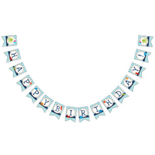 Bannière d'anniversaire de l'océan Sea Creats