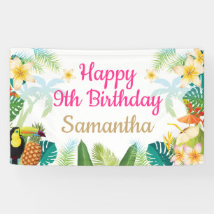 Bannière d'anniversaire de Luau - Joyeux annivers