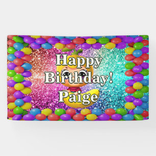 Bannière d'anniversaire de personnage personnalisé