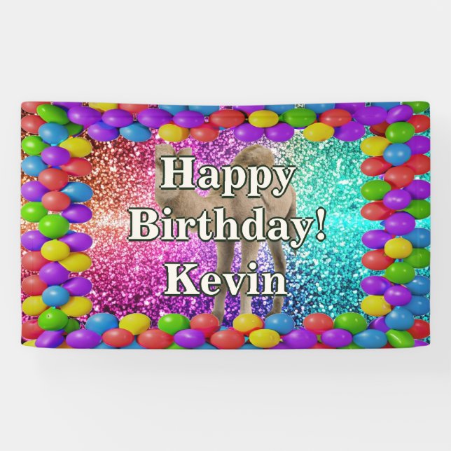 Bannière d'anniversaire de personnage personnalisé (Horizontal)