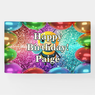 Bannière d'anniversaire de personnage personnalisé