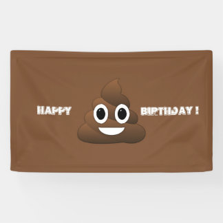Bannière d'anniversaire de Poop Emoji
