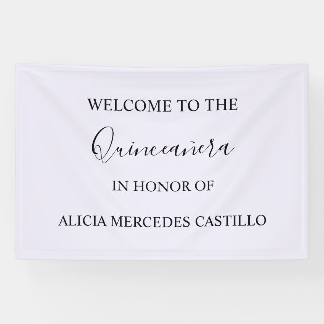 BANNIÈRE D'ANNIVERSAIRE DE QUINCENIERA (Horizontal)