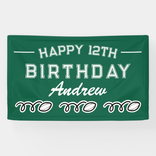 Bannière d'anniversaire de rugby pour la célébrati (Horizontal)